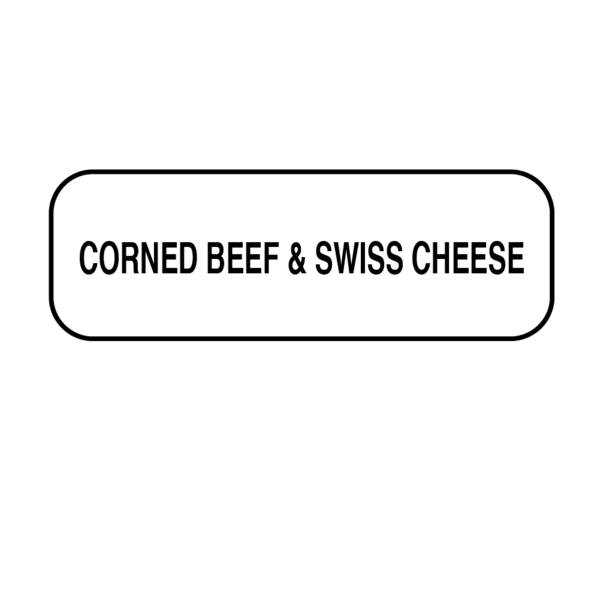 Nevs Corned Beef & Swiss Cheese Label 1/2" x 1-1/2" DIET-519
